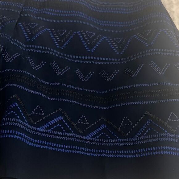 White House Black Market High Waist Navy Blue Embroidered Shorts - Picture 5 of 7